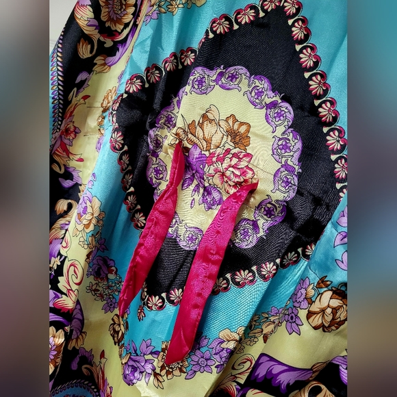 Christel Swedish Design Women's Luxe 100% Silk Tunic Dress One Size Paisley - Picture 3 of 16